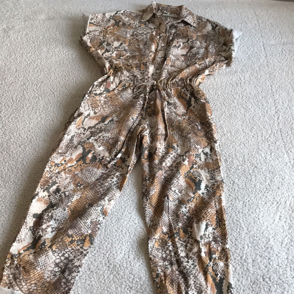 Enza Costa snake print cotton jumpsuit 0 - Picture 4 of 16